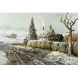 Audrey Foskett/Winters Way/Signed/oil on canvas,