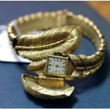 A lady's 18ct gold bracelet watch by Blancpain,