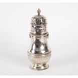 A William and Mary style silver sugar caster, Nathan & Hayes, Chester 1901,
