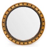 A Regency circular mirror, the concave ball studded gilt frame to a bevelled glass,