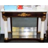 A marble topped console table,