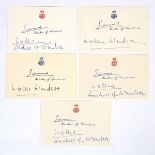 Five autographs of The Duke and Duchess of Windsor, together with a letter from Marjorie Waddilove,