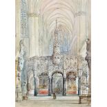 Henry William Brewer (British 1830-1903)/Cathedral Interior/signed/watercolour,