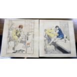Otto Lingner (German 1856-1917)/Studies of Young Women/a pair/signed in pencil/prints,