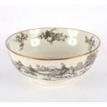 A Worcester hunting subject punch bowl,