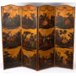 A four-fold screen, 19th Century,