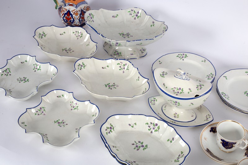 A Spode pearlware part dessert service painted cornflowers, - Image 2 of 2