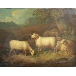 Sydenham Edwards/Landscape with Ram and Ewe/signed lower left/oil on canvas, 35.