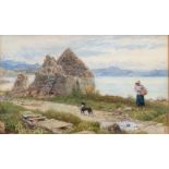 Myles Birket Foster RWS (British 1822-1899)/Ruined Cottage At Gairloch/signed with