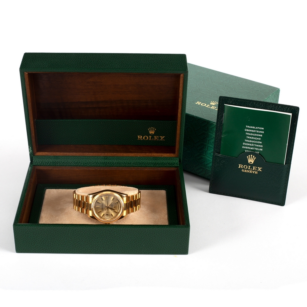 A Rolex Oyster Perpetual Day-Date gentleman's automatic wristwatch with gold bracelet, model 118238, - Image 2 of 9