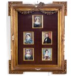 Frederick Cruickshank (British 1800-1868)/A family group of five Portrait Miniatures framed as