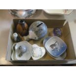 China to include Royal Copenhagen etc, a Caithness glass paperweight. (1 box)