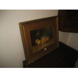 A gilt framed still life fruit print - early 20th century