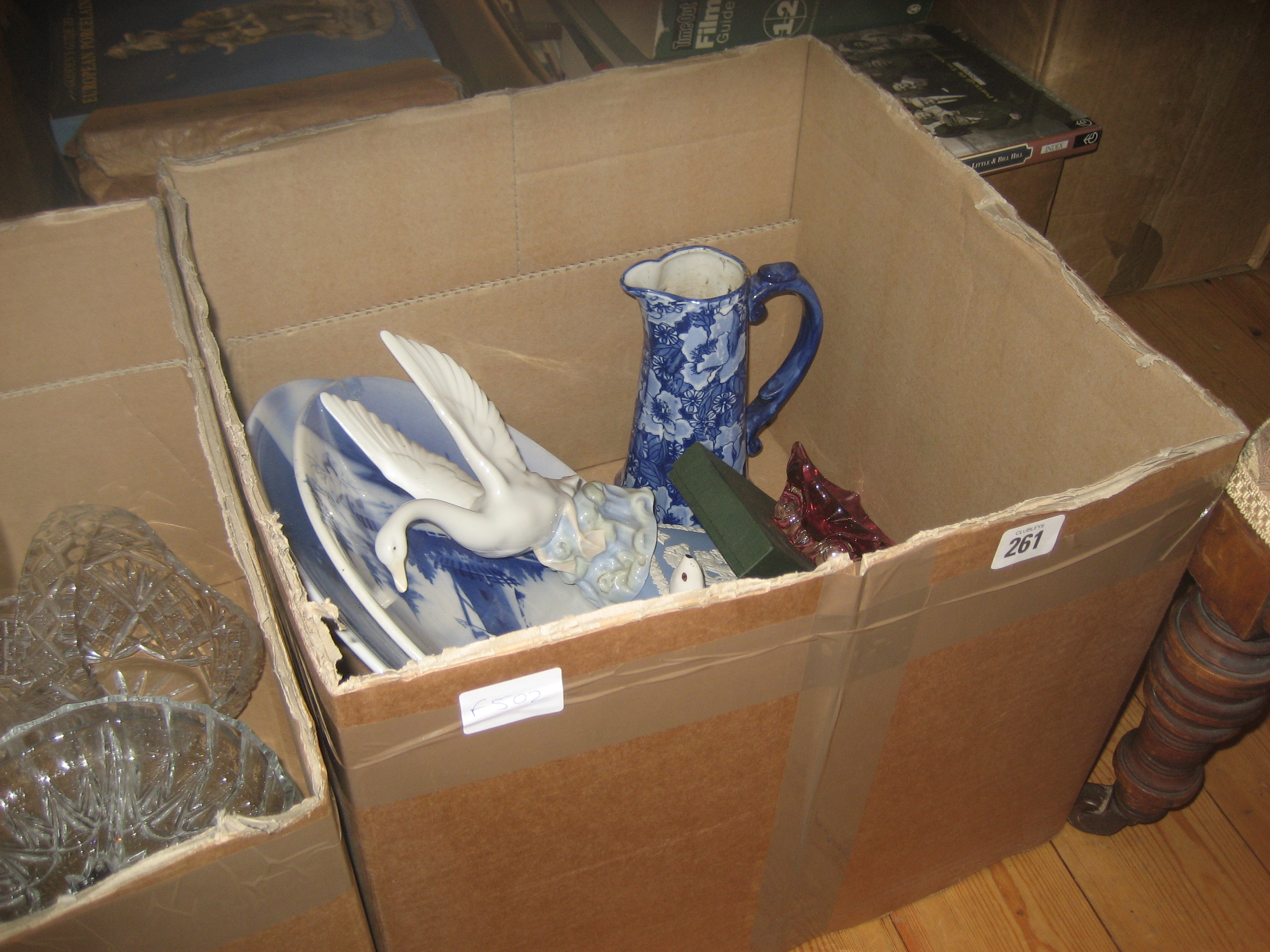 A box of pottery.