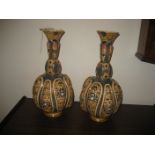 A large pair of double walled vases in the Victorian style