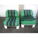 Pair mid to late 20th century vintage/ retro chairs