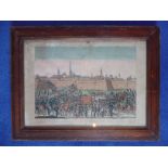 A framed French military antique engraved print commemorating Napoleons Grand Army 1805, Height
