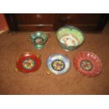 A collection of Minton lustreware china to include two twin handled side plates (5).