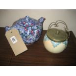 A Ringtons teapot & a biscuit barrel (2)