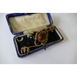 A yellow metal seed pearl brooch etc (contents of 1 bag).