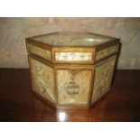 A late 18th/early 19th century and later silk tea caddy (A/F)