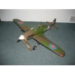 Hawker English Hurricane WWII (RAF Backbone) model aeroplane