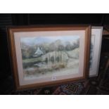 Mike Knight print of rural scene and another limited edition print (2).