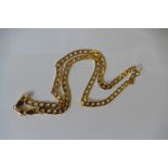 A 9ct gold flat link necklace (10.6g).