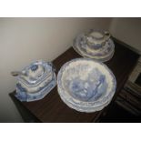 A collection of blue & white china to include a Victoria & Albert marriage jug