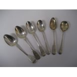 A matched set of three silver teaspoons, three further silver teaspoons (6), 4.1oz.