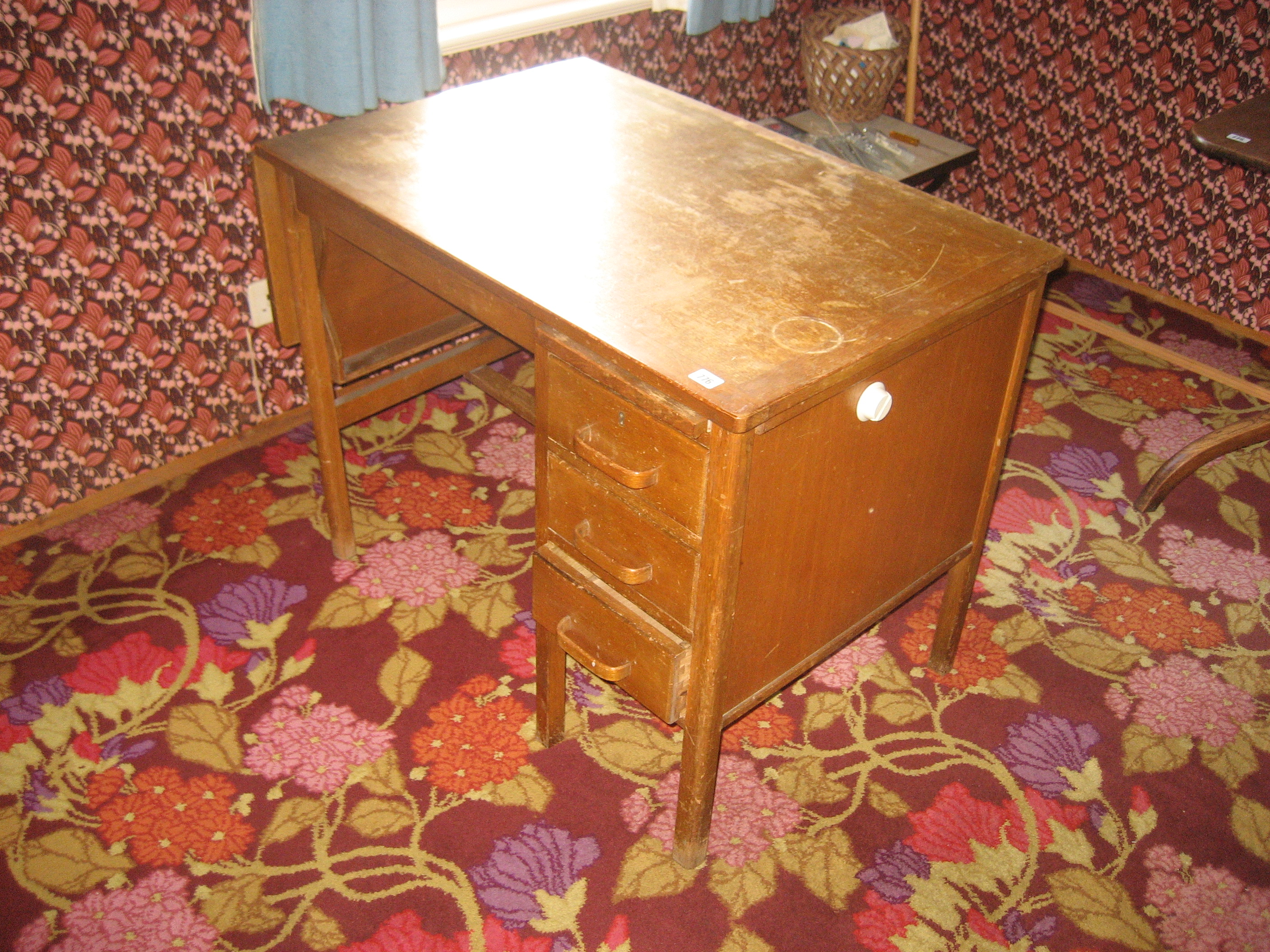 An early 20th century oak table.