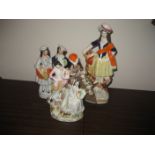 A collection of Staffordshire figures (3) (A/F)