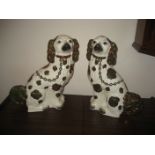 A pair of Staffordshire type dogs