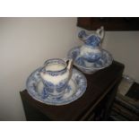 2 x 19th century blue & white jug & bowl sets