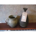 A Philip Charm and Cathy Abbott studio pottery vase and a similar jug (2).