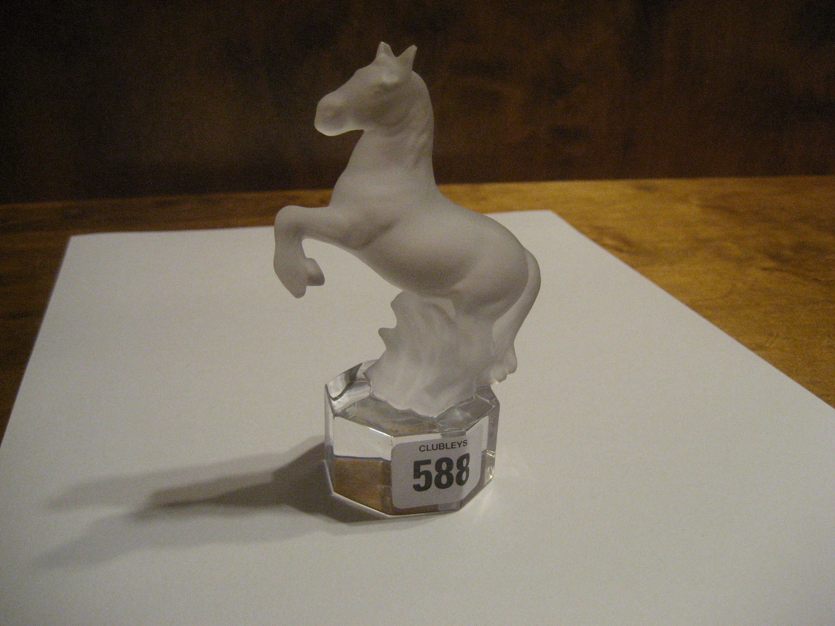 A Geobel glass horse in the Lalique style.