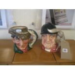 Two Royal Doulton Toby Jugs, The Poacher and Gone Away.