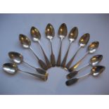 Eleven various silver teaspoons, 6.1oz.