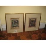 A pair of Indian framed engravings.