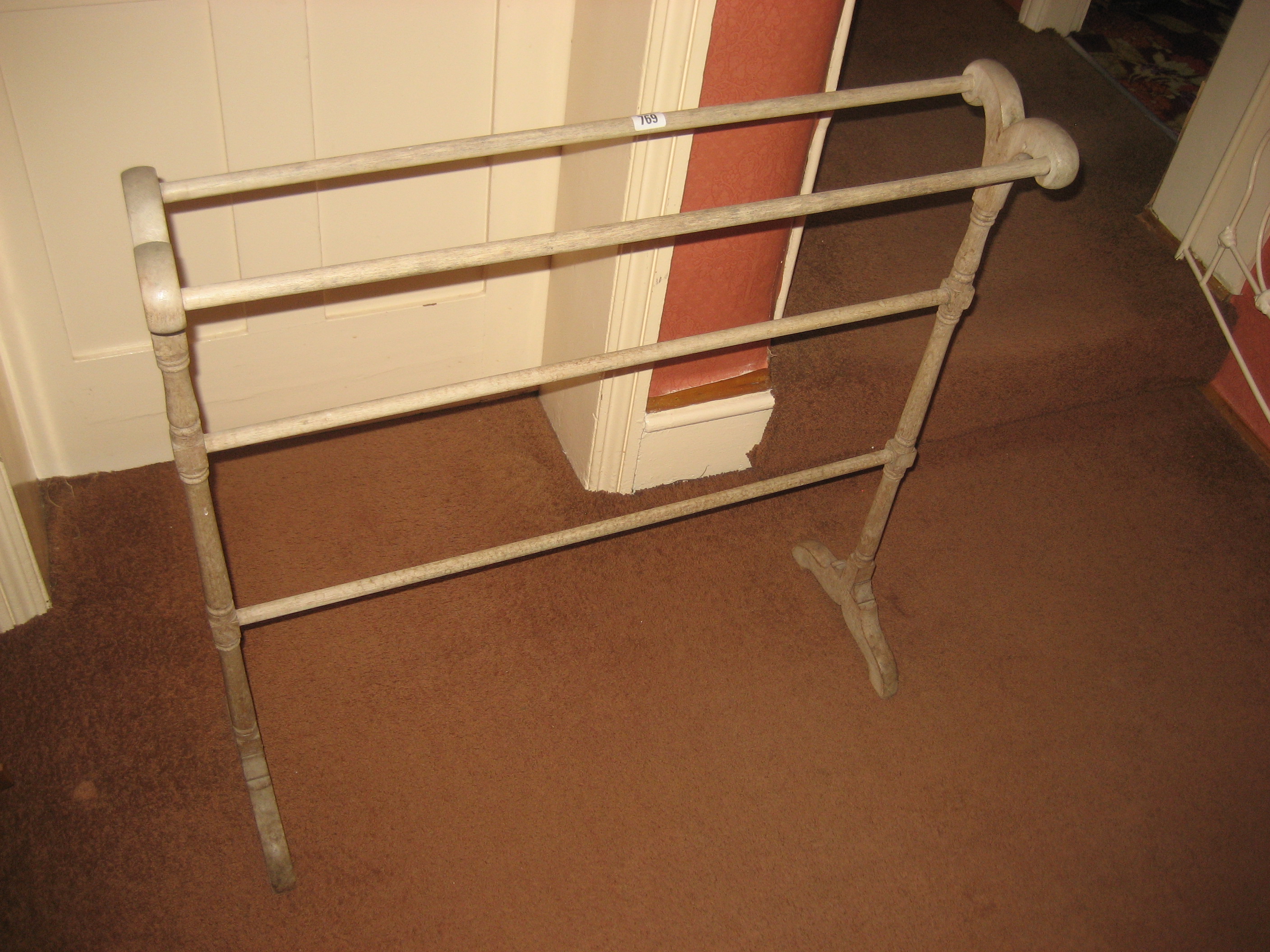 A pine towel rail.