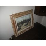 An oil on board, under glass, of a maritime scene. Signed A Hayward.