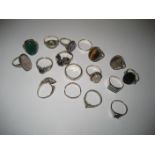 A qty of predominantly silver dress rings ( contents of 1 bag).