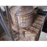 WICKER PICNIC HAMPER ETC (2)