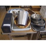 WINE COOLER^ CHRISTMAS PLATES^ STAINLESS STEEL WARE ETC