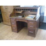 OAK ROLL TOP DESK