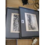 4 19TH CENTURY FRAMED ENGRAVINGS INCLUDING FAST CASTLE