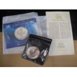 2004 SILVER BULLION COIN AND 2006 BRITTANIA 1OZ FINE SILVER £2 COIN