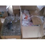 VARIOUS CHAMPAGNE AND WINE GLASSES ETC (2 BOXES)