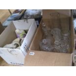 GLASSWARE AND JUGS (2 BOXES)