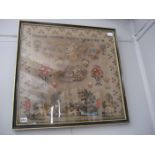 19TH CENTURY FRAMED SAMPLER ELIZABETH METTAM AGED 11 YEARS 1851